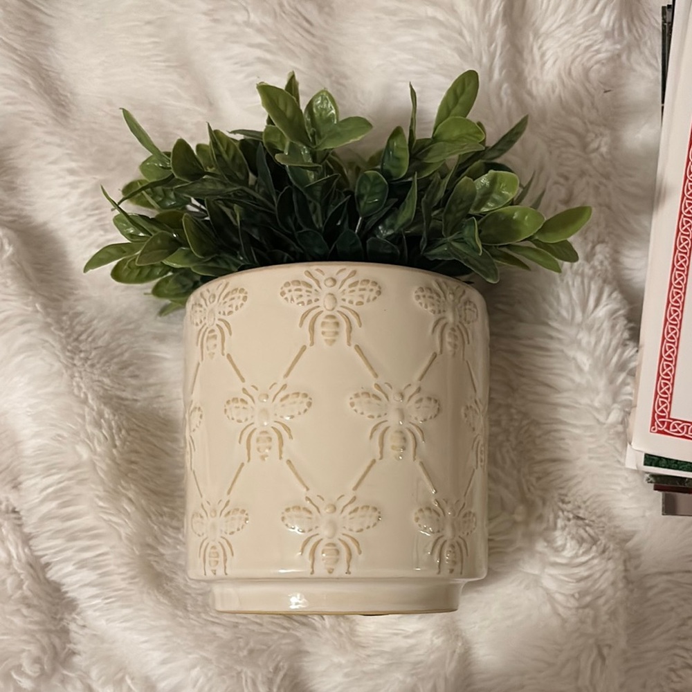 Cream and Green Faux Floral Accents